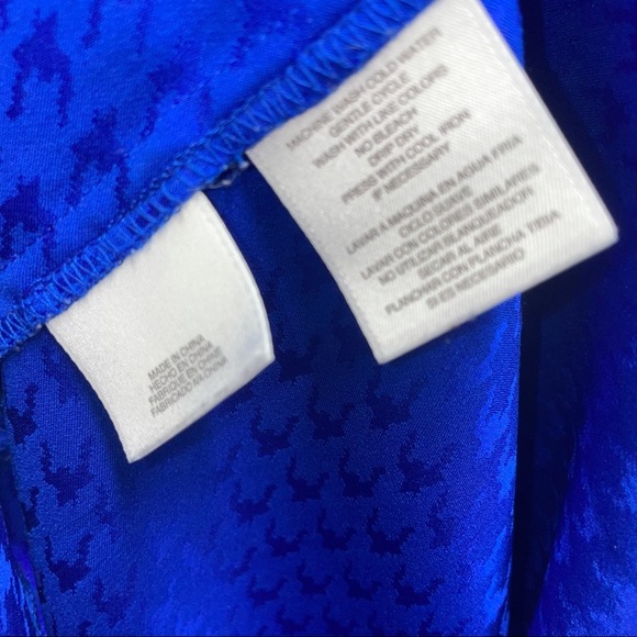 Jones New York blouse/top Collection Stretch button up SZ SM blue work/business - Picture 7 of 14